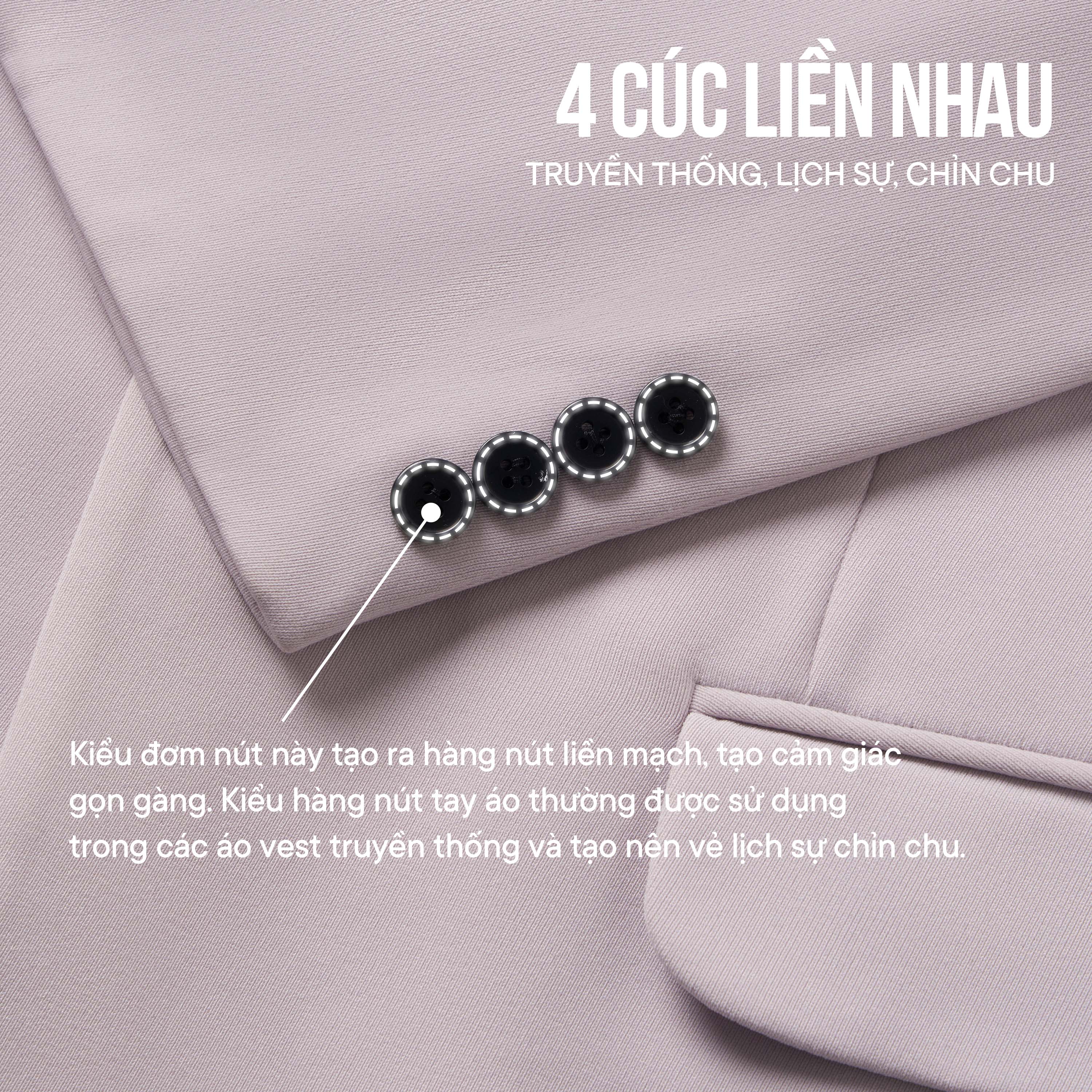 Mô tả Áo khoác blazer nam JBAGY Classic 3 lớp dầy dặn, có đệm vai tinh tế phong cách Hàn Quốc JK007 - 9