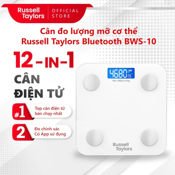 Mô tả Cân điện tử thông minh Russell Taylors Bluetooth BWS-10 đo chỉ số sức khỏe thông minh - 1