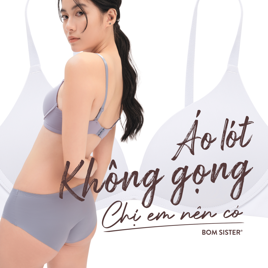 Mô tả Áo lót không gọng, áo ngực mút mỏng thun lạnh thoải mái, áo lót học sinh nâng tự nhiên BOM SISTER A1016 - 1