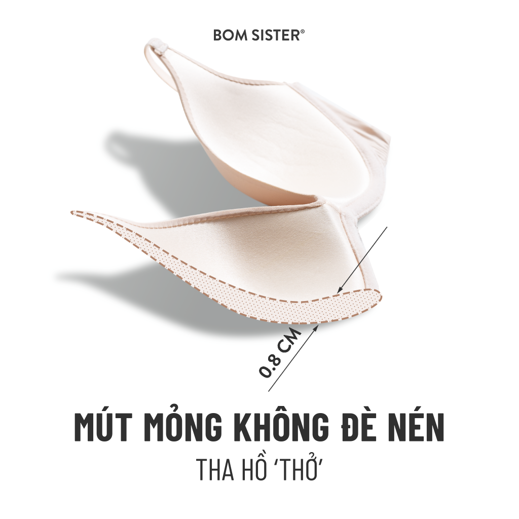 Mô tả Áo lót không gọng, áo ngực mút mỏng thun lạnh thoải mái, áo lót học sinh nâng tự nhiên BOM SISTER A1016 - 3