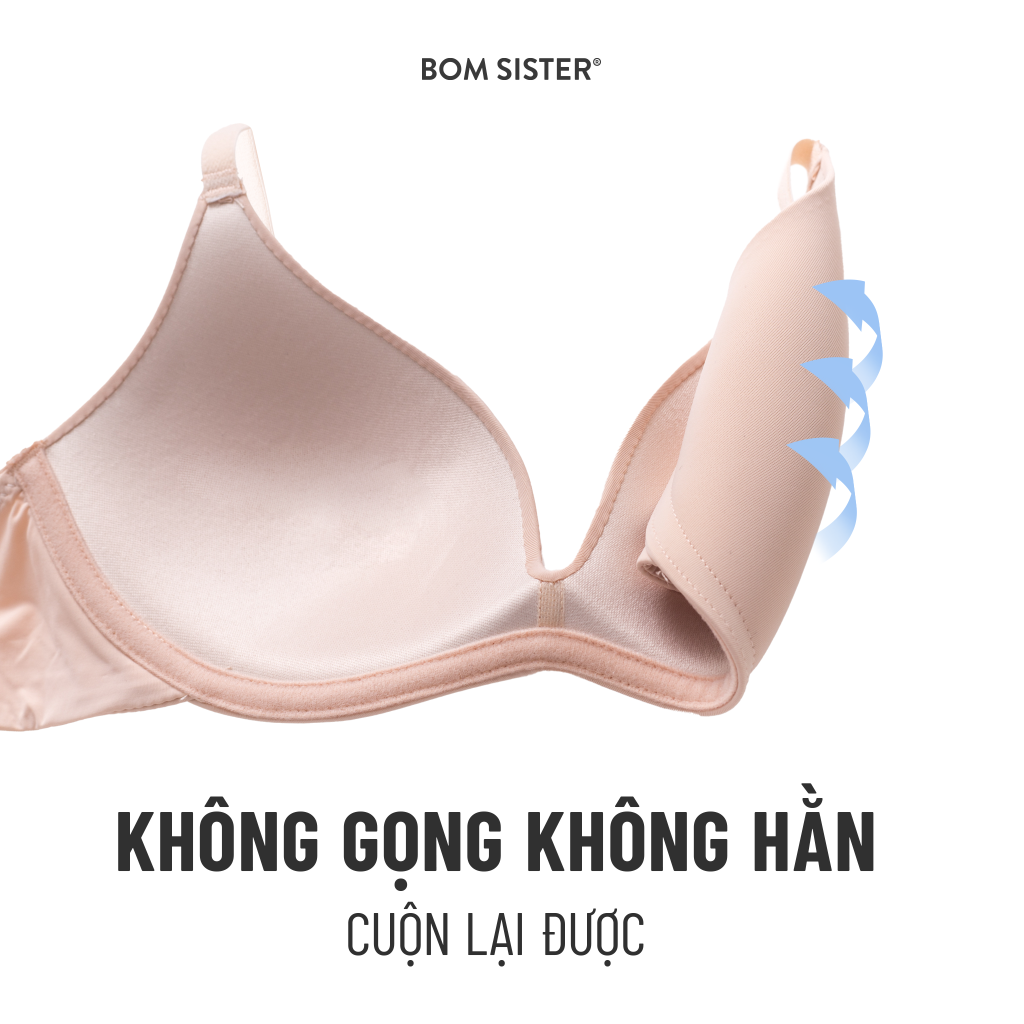 Mô tả Áo lót không gọng, áo ngực mút mỏng thun lạnh thoải mái, áo lót học sinh nâng tự nhiên BOM SISTER A1016 - 4
