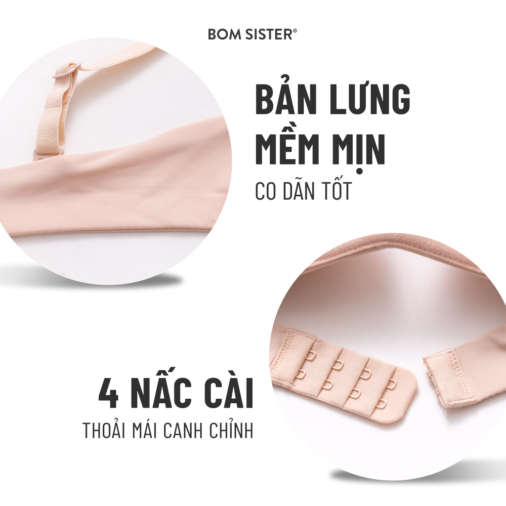 Mô tả Áo lót không gọng, áo ngực mút mỏng thun lạnh thoải mái, áo lót học sinh nâng tự nhiên BOM SISTER A1016 - 5