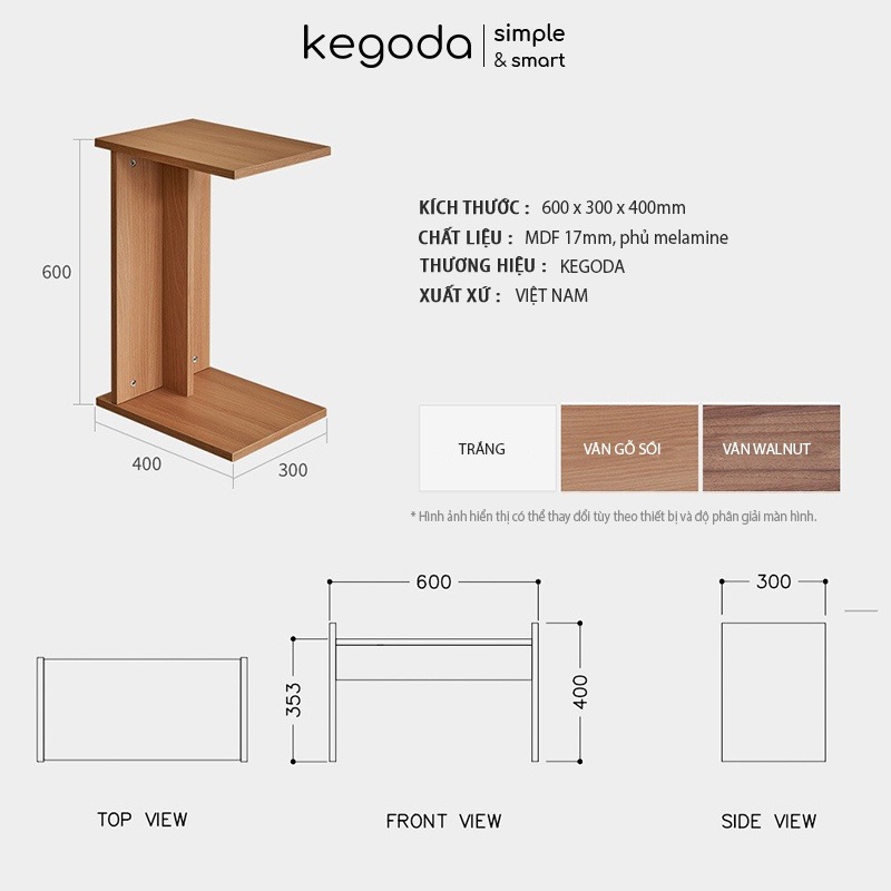 Mô tả Bàn Gỗ Chữ C Đa Năng Thương Hiệu KEGODA KGD20 - 2