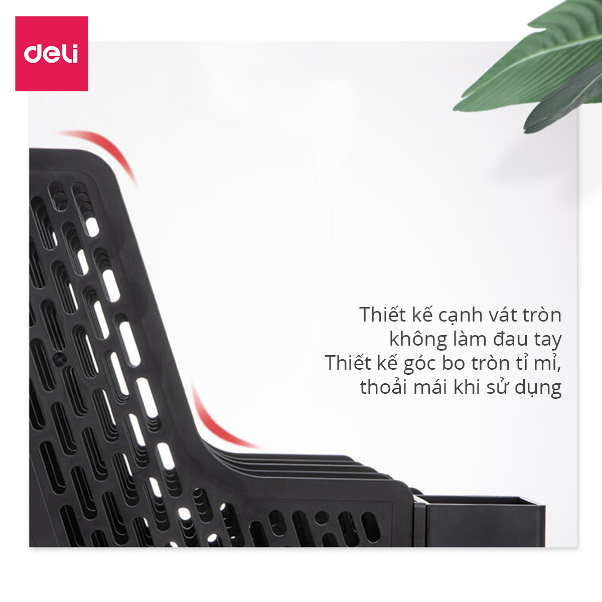 Mô tả Giá Kệ Đựng Tài Liệu Văn Phòng Deli - Khay Đựng Tài Liệu 4 Ngăn Kèm Khay Đựng Bút Đựng Sách Vở Để Bàn Decor Bàn Học - 2