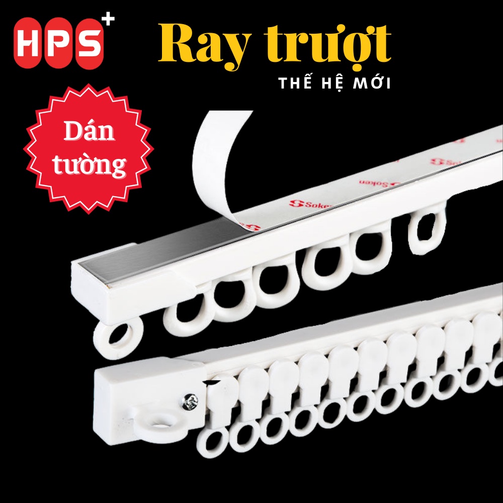 Thanh treo rèm dán tường chịu lực, không cần khoan tường , Ray trượt đa ...