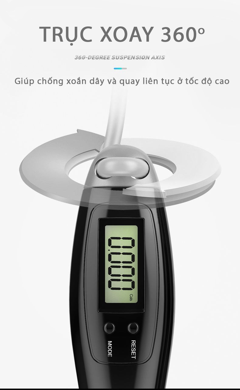 Mô tả Dây Nhảy Đếm Số Đo Calo MixSport Có Bộ Đếm Điện Tử Giúp Đếm Số Vòng Nhảy Tự Động Chính Xác DTN02 - 1