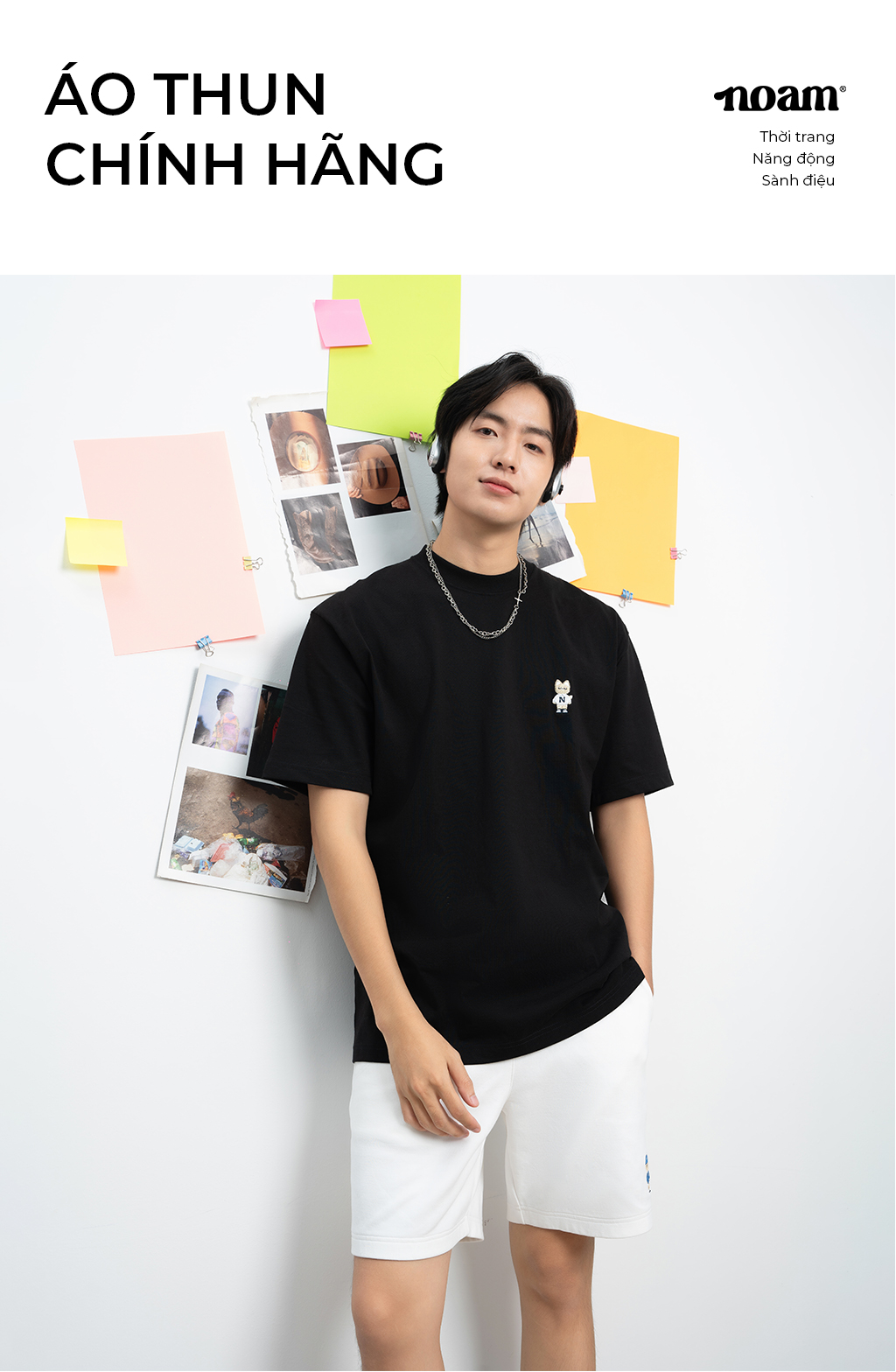 Mô tả Áo thun Form rộng NOAM Teeny Homies Unisex 100% Cotton - Màu trắng/đen/be/hồng/tím/pastel/xanh lá - 1
