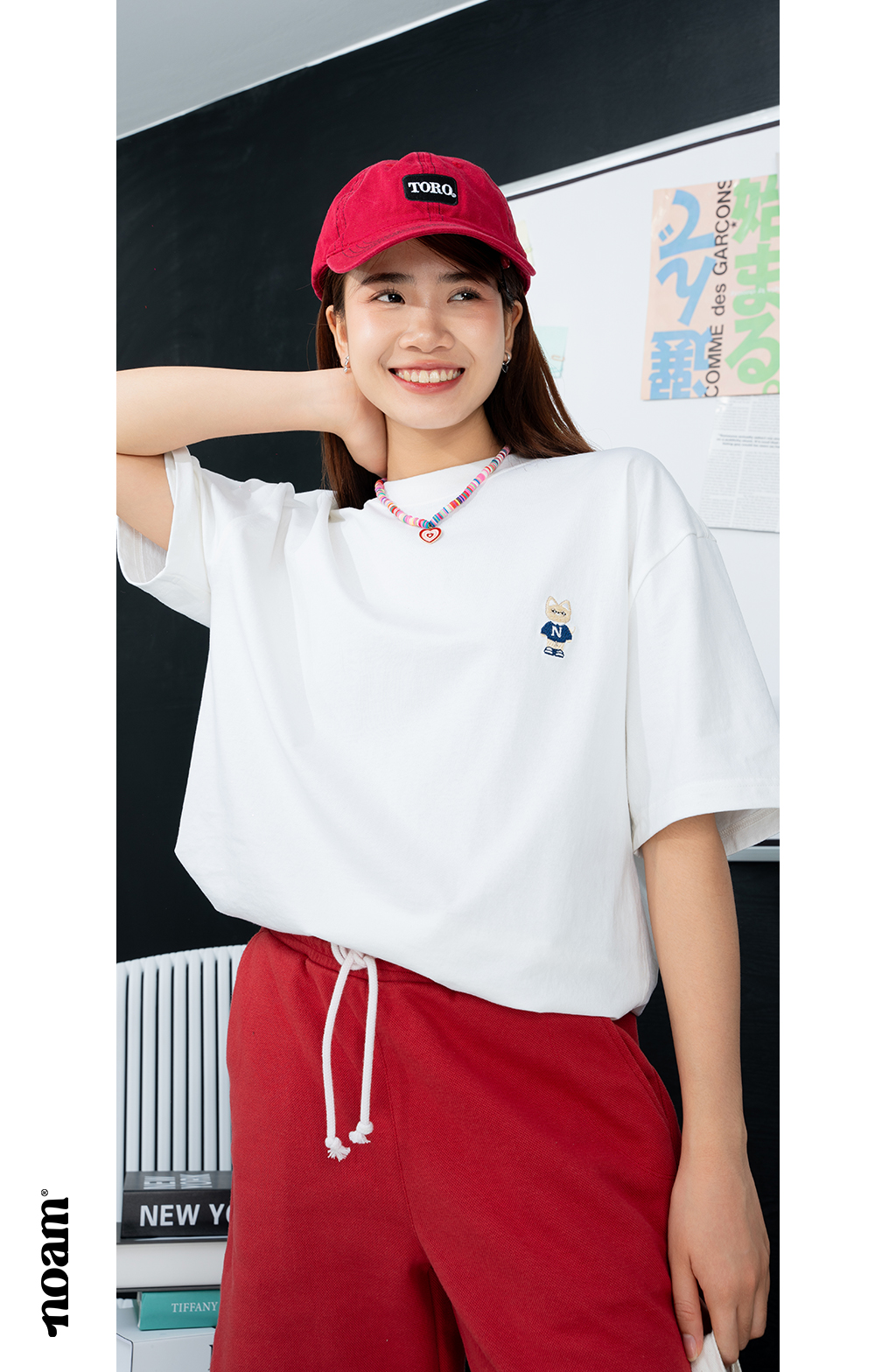 Mô tả Áo thun Form rộng NOAM Teeny Homies Unisex 100% Cotton - Màu trắng/đen/be/hồng/tím/pastel/xanh lá - 7