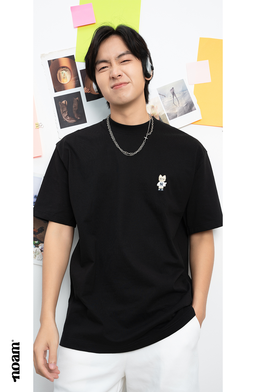Mô tả Áo thun Form rộng NOAM Teeny Homie Unisex 100% Cotton - Màu Hồng/Xanh lá/Xanh dương/Tím/Be - 6