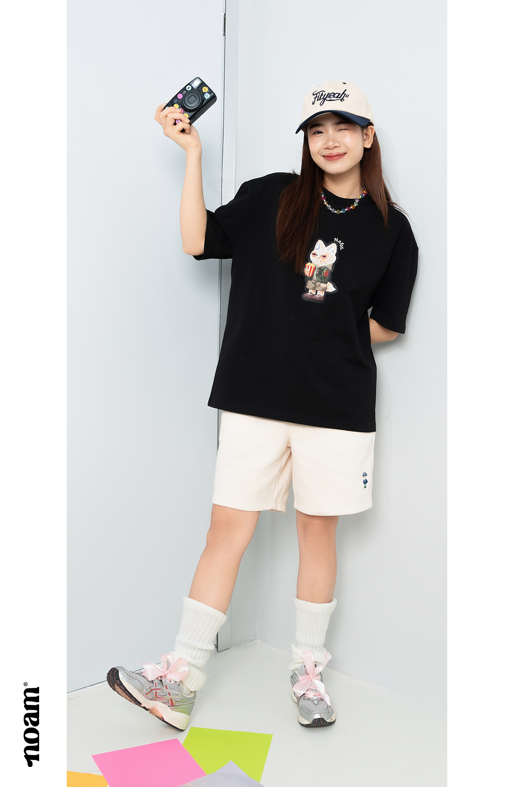 Mô tả Áo thun Form rộng NOAM Nafox Naive Unisex 100% Cotton - Màu đen/trắng - 7