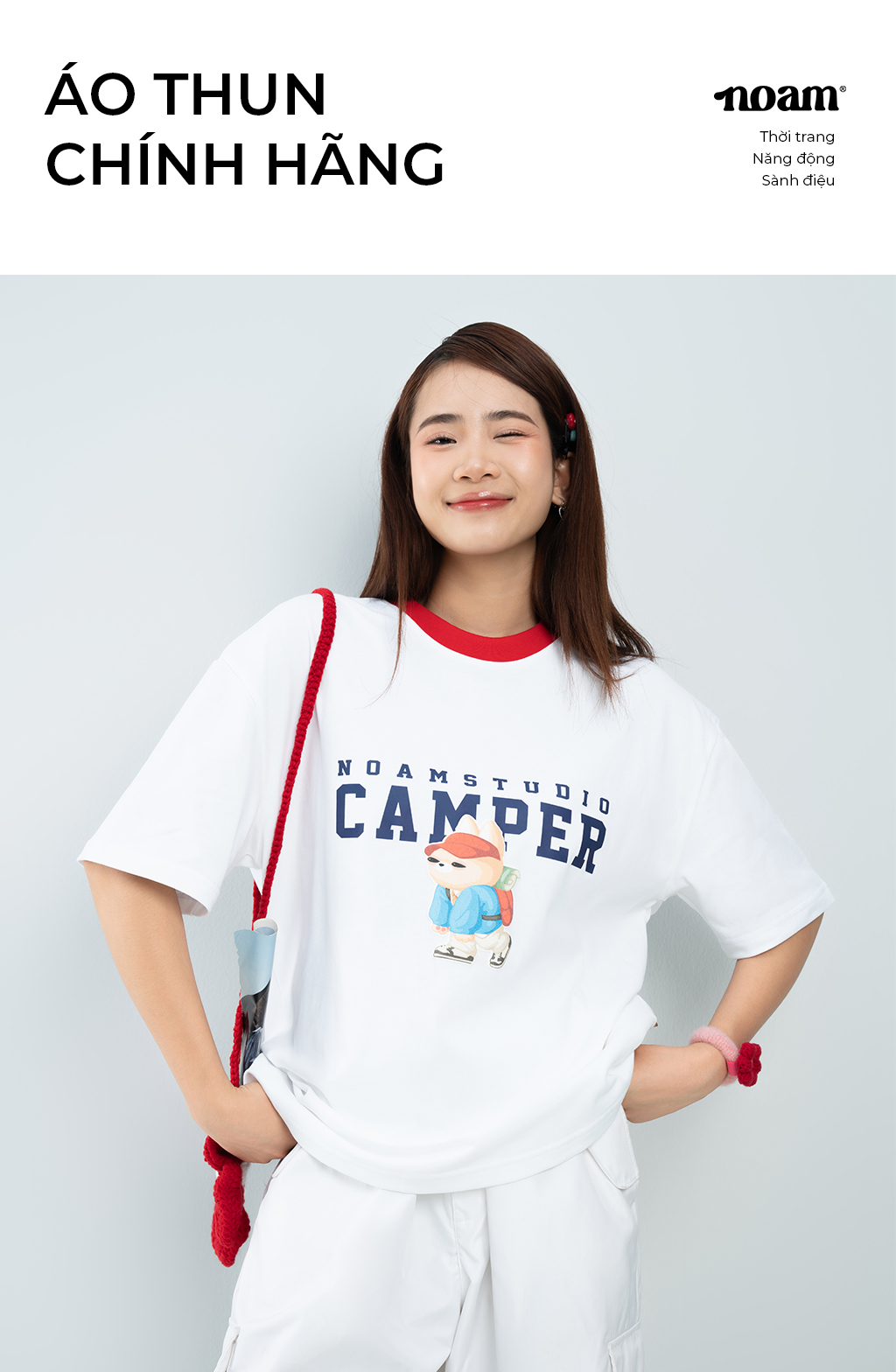 Mô tả Áo thun Form rộng NOAM Camper Unisex 100% Cotton - Màu đen/trắng - 1