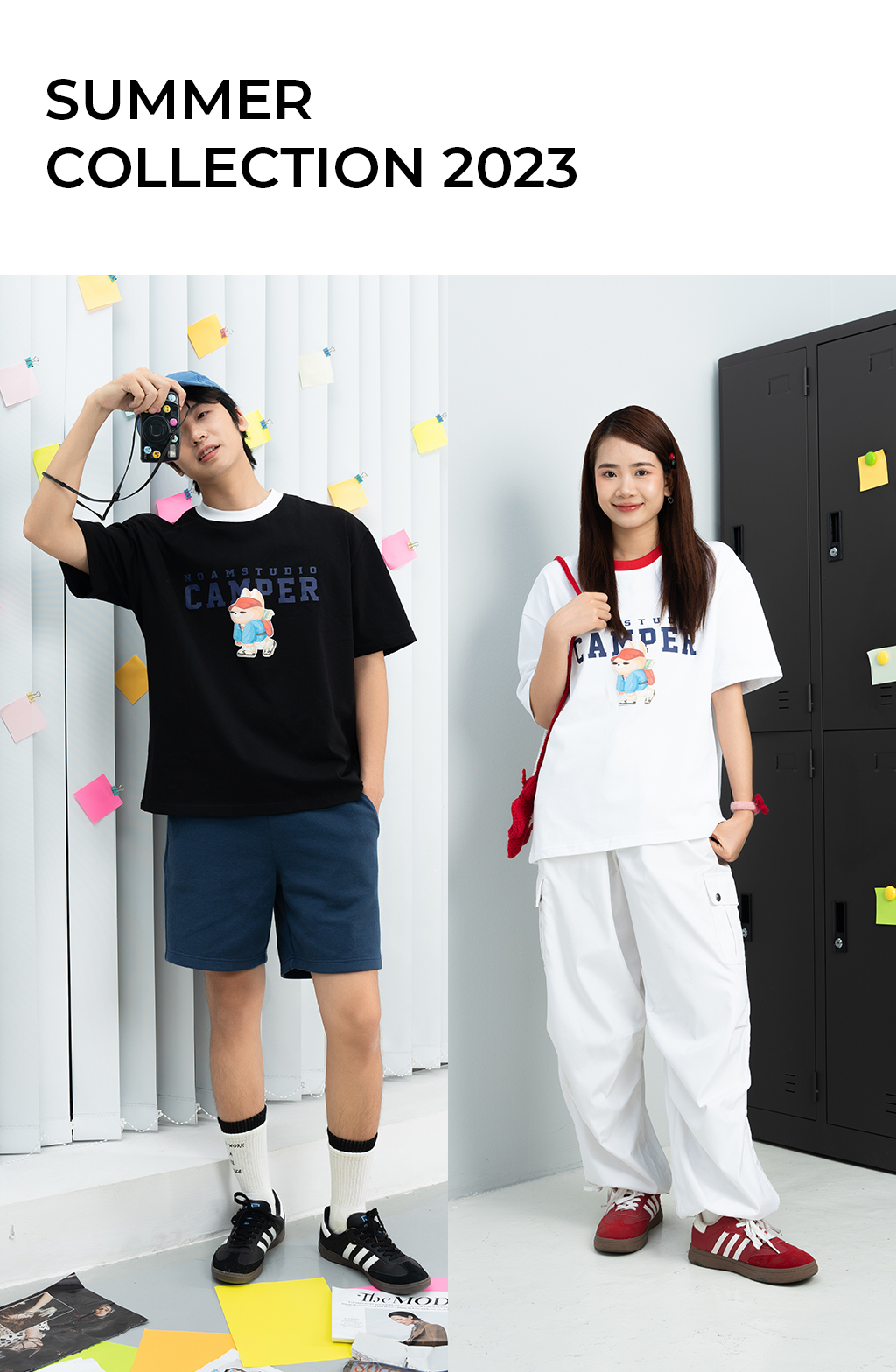 Mô tả Áo thun Form rộng NOAM Camper Unisex 100% Cotton - Màu đen/trắng - 2