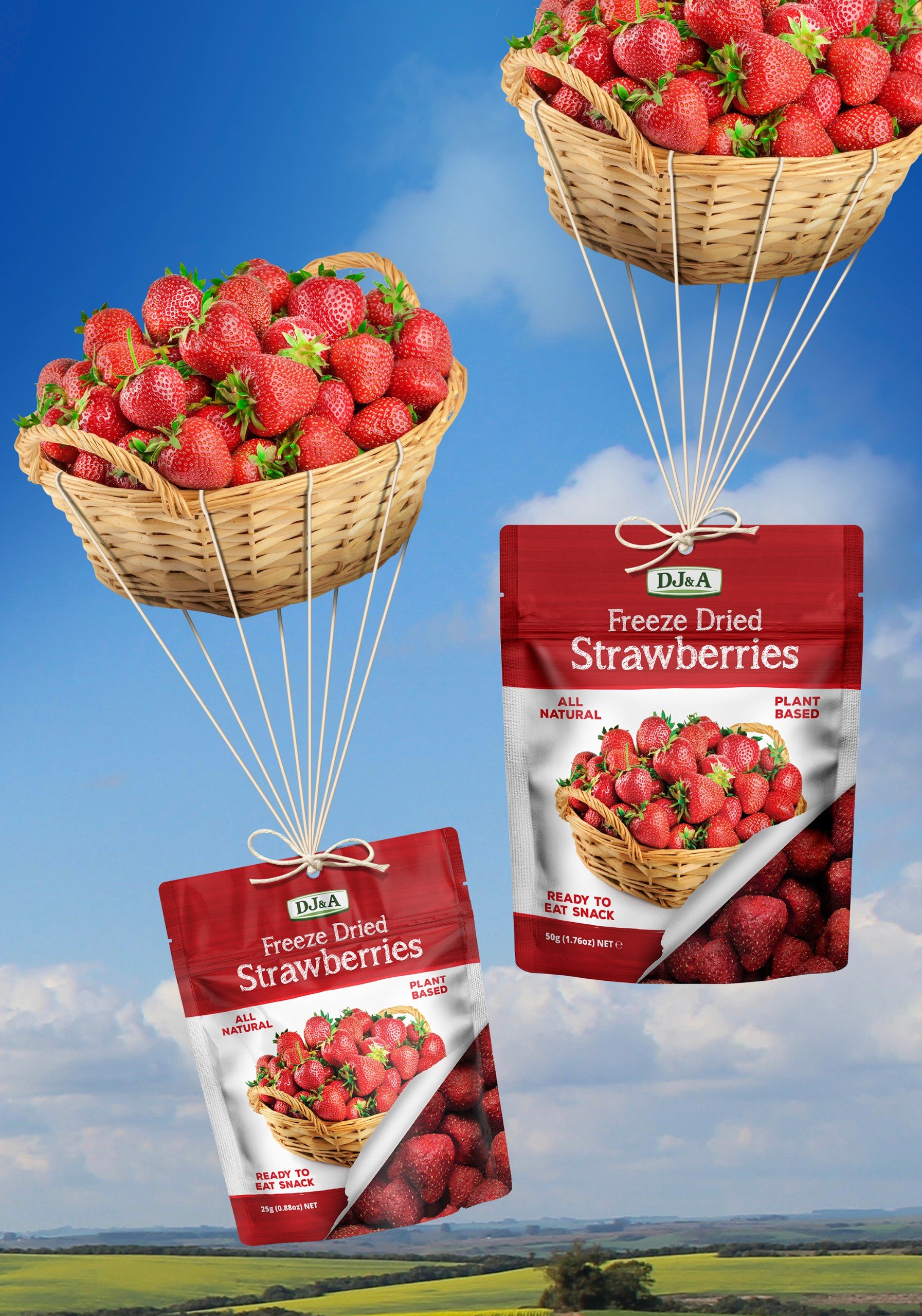 Mô tả DJ&A Strawberry Dâu tây sấy khô ăn liền, blueberry sấy giòn ăn liền nhập khẩu Úc date mới nhất T10/2025 - 1