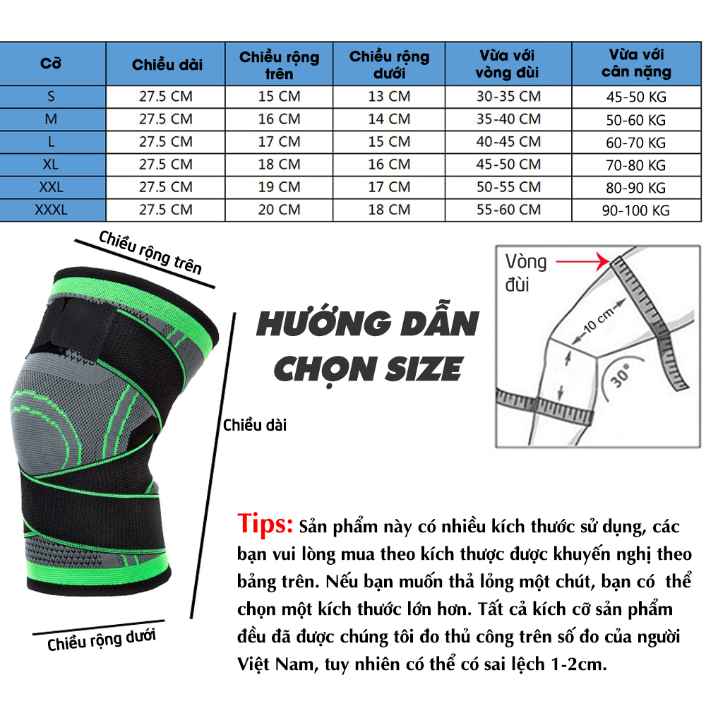 Mô tả Băng Quấn Bảo Vệ Đầu Gối MixSport Co Giãn 4 Chiều Thoáng Khí Ngăn Chặn Chấn Thương - 1