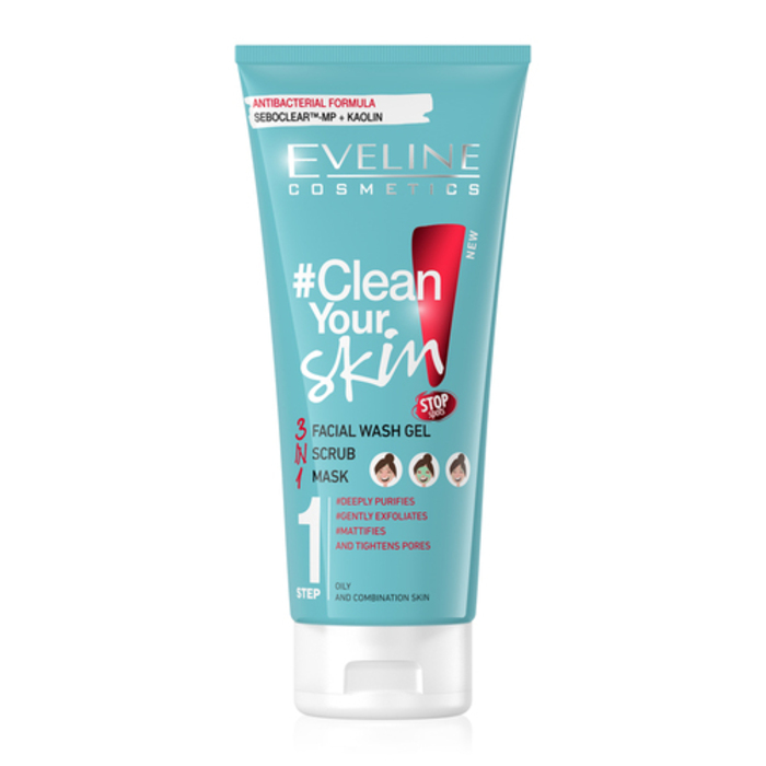 Mô tả Gel rửa mặt sạch sâu ngừa mụn Eveline 3 trong 1 Clean Your Skin 200ml - 1