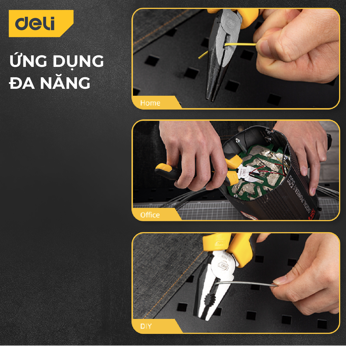 Bộ 3 Kìm Đa Năng Deli Tools Thép CR-V Chống Mòn Gỉ Bền Bỉ Đa Năng Phù ...
