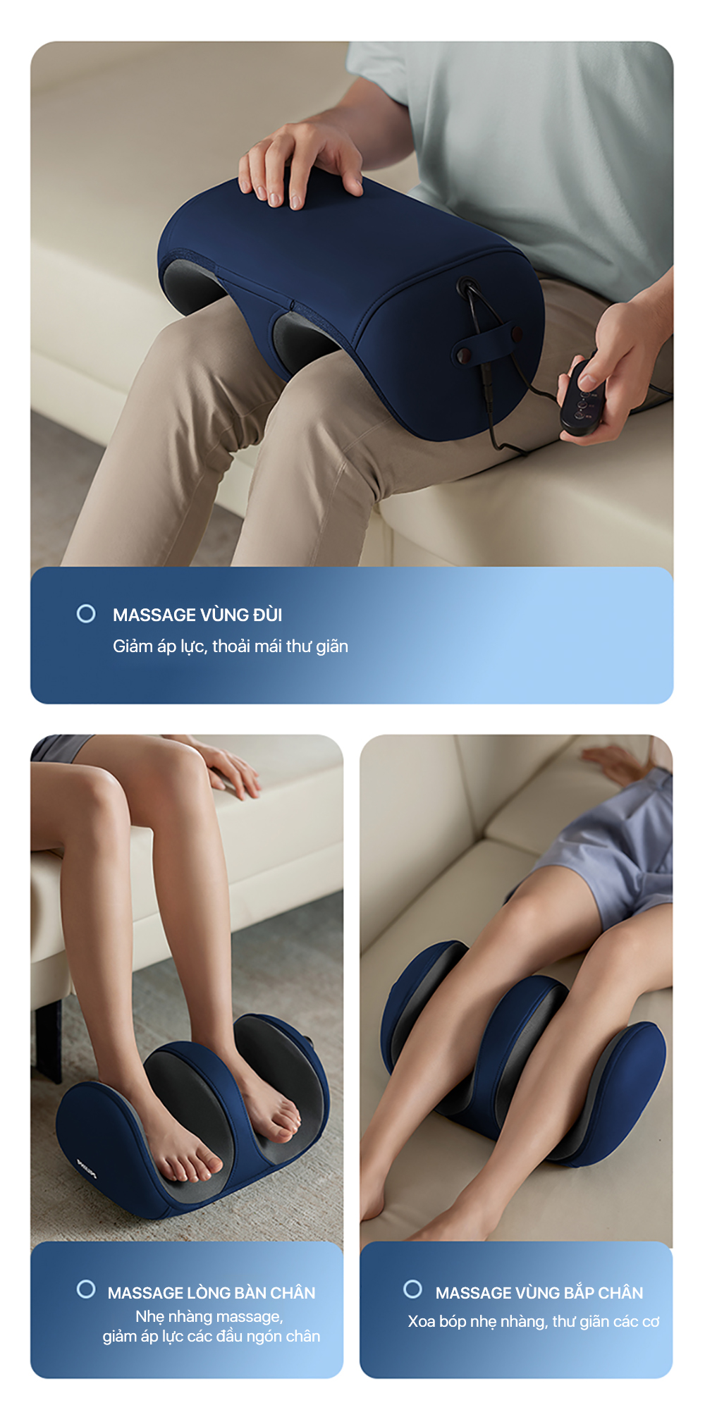 Máy Massage Vùng Chân PHILIPS 6331-2 - Đầu massage 3D