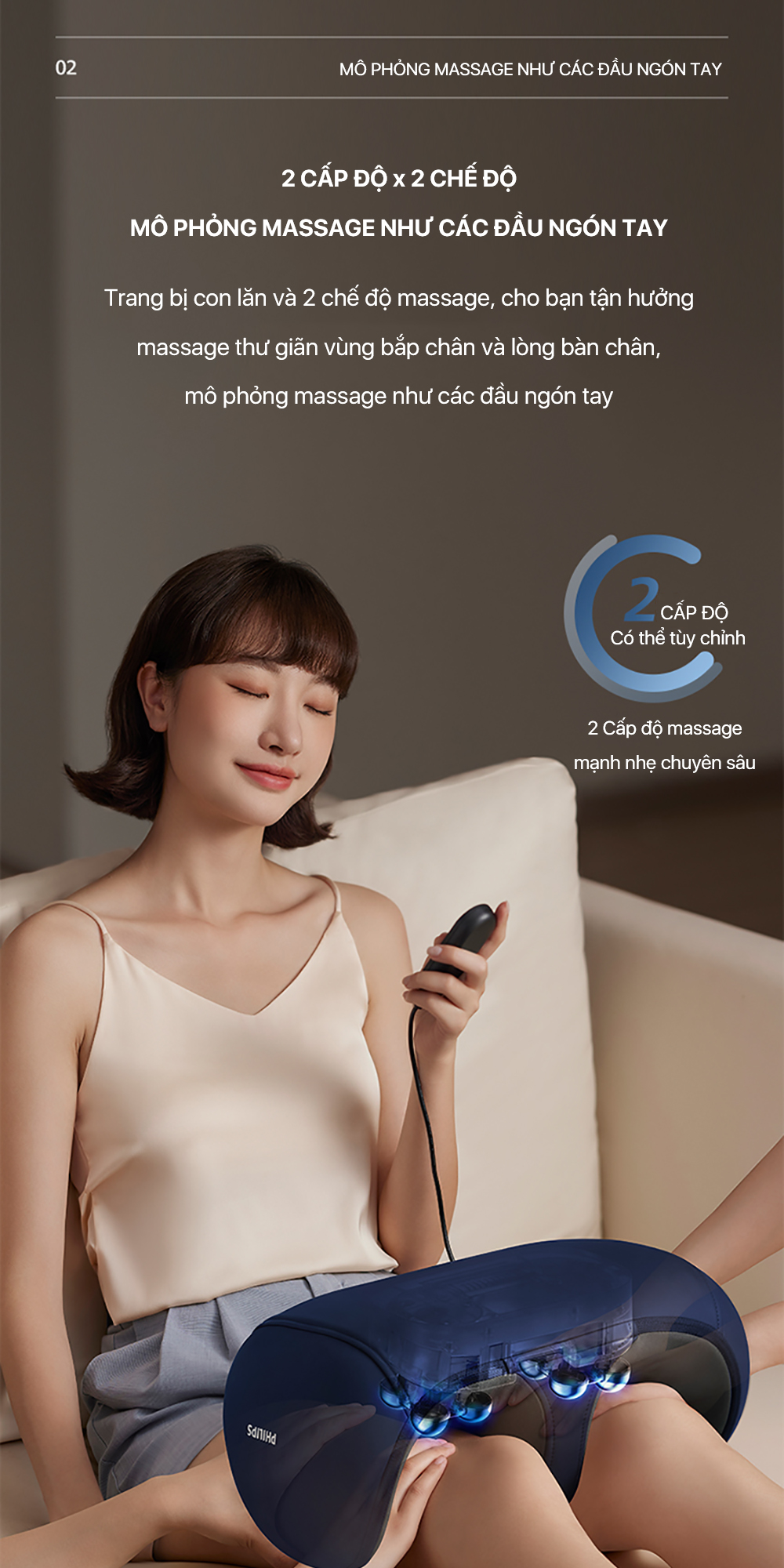 Máy Massage Vùng Chân PHILIPS 6331-2 - Kích thước