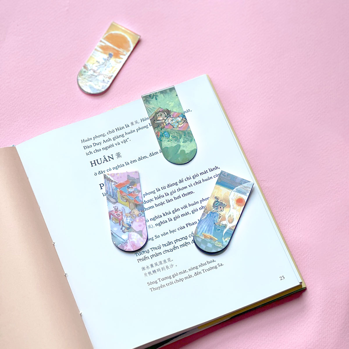 Mô tả Bookmark nam châm - Cổ mỹ từ (bộ 4 cái) - 1