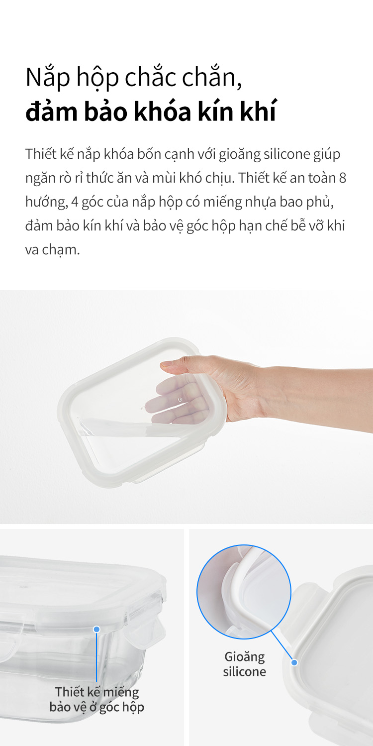 Hộp thủy tinh chia ngăn LocknLock BLANC LLG120 nhiều size