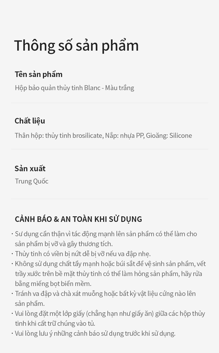 Hộp thủy tinh LocknLock BLANC LLG120 chịu nhiệt