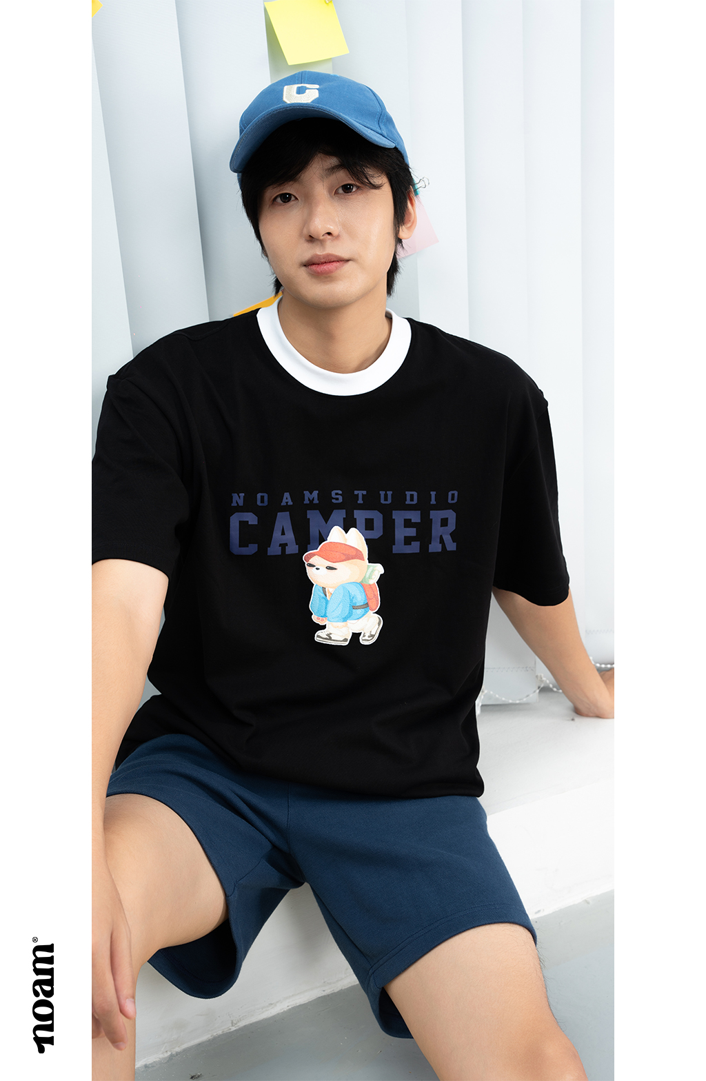 Mô tả Áo thun Form rộng NOAM Camper Unisex 100% Cotton - Màu đen/trắng - 8