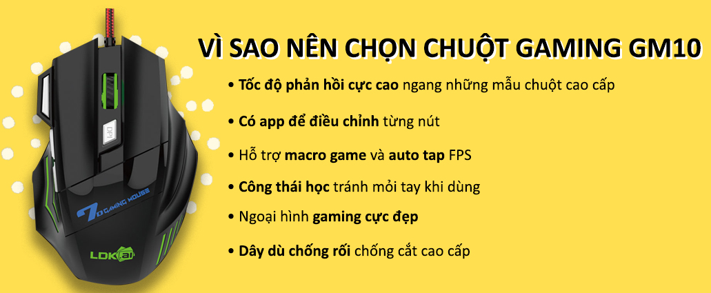 chuột gaming có dây chính hãng sidotech ldk gm10