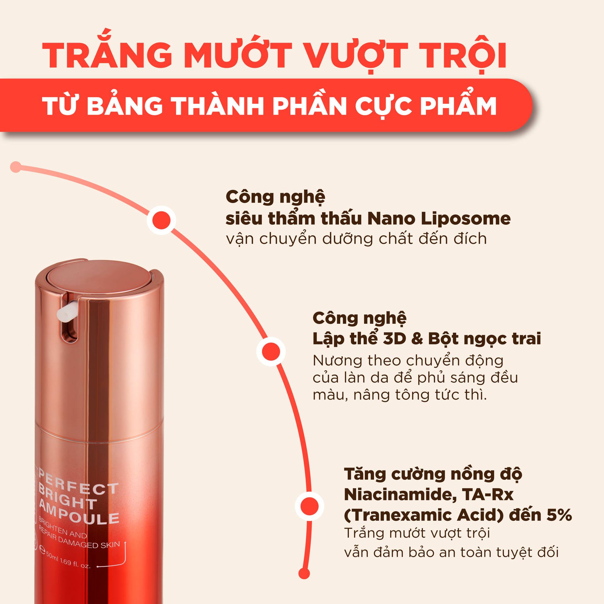 Mô tả Serum dưỡng trắng da chuyên sâu LANCI siêu tinh chất trắng mướt Ampoule 50ml - 2