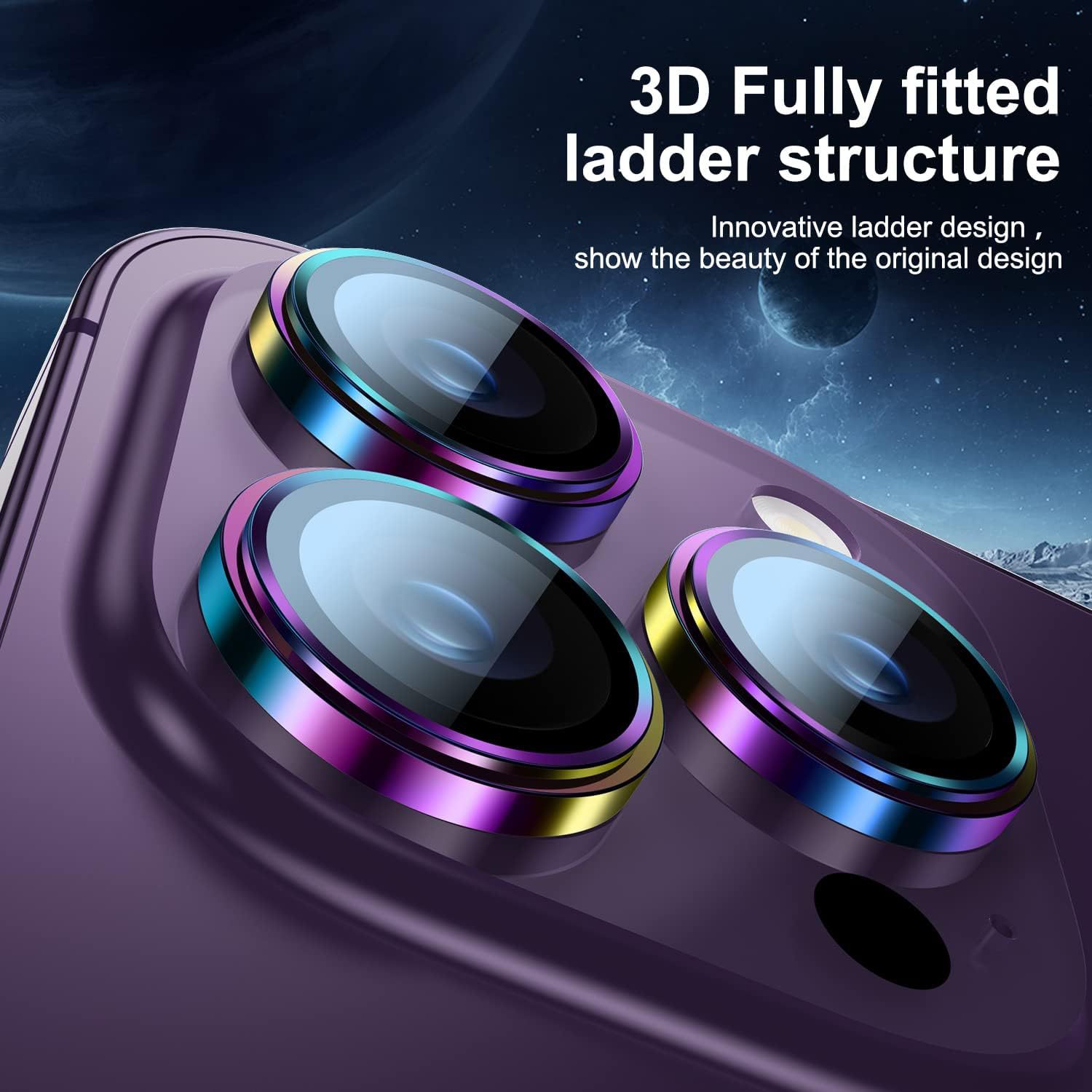 Mô tả Cường lực bảo vệ camera iphone 15 KTM Cam 2 tầng chuẩn theo máy, chống lóa, HD cho ip 15Promax 15 Pro - 2