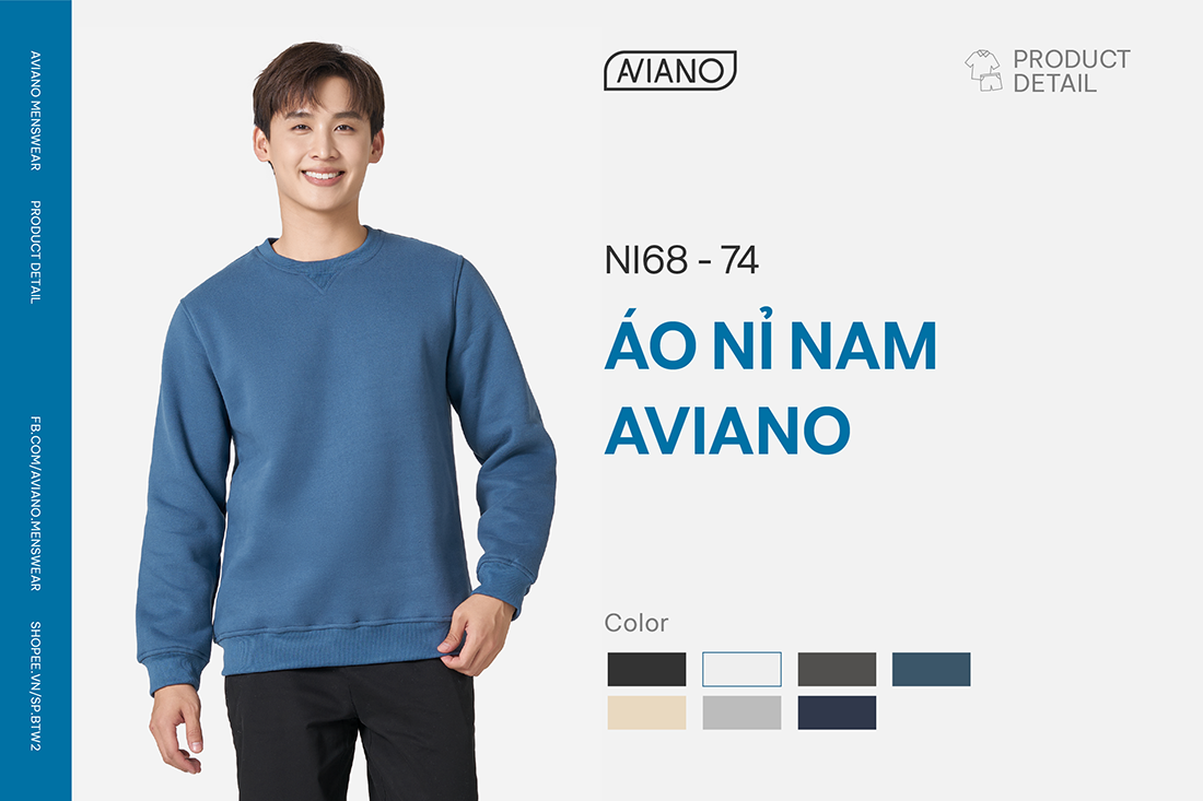 Mô tả Áo Nỉ Nam Thời Trang Trẻ Trung Chất Vải Co Dãn AVIANO - 1