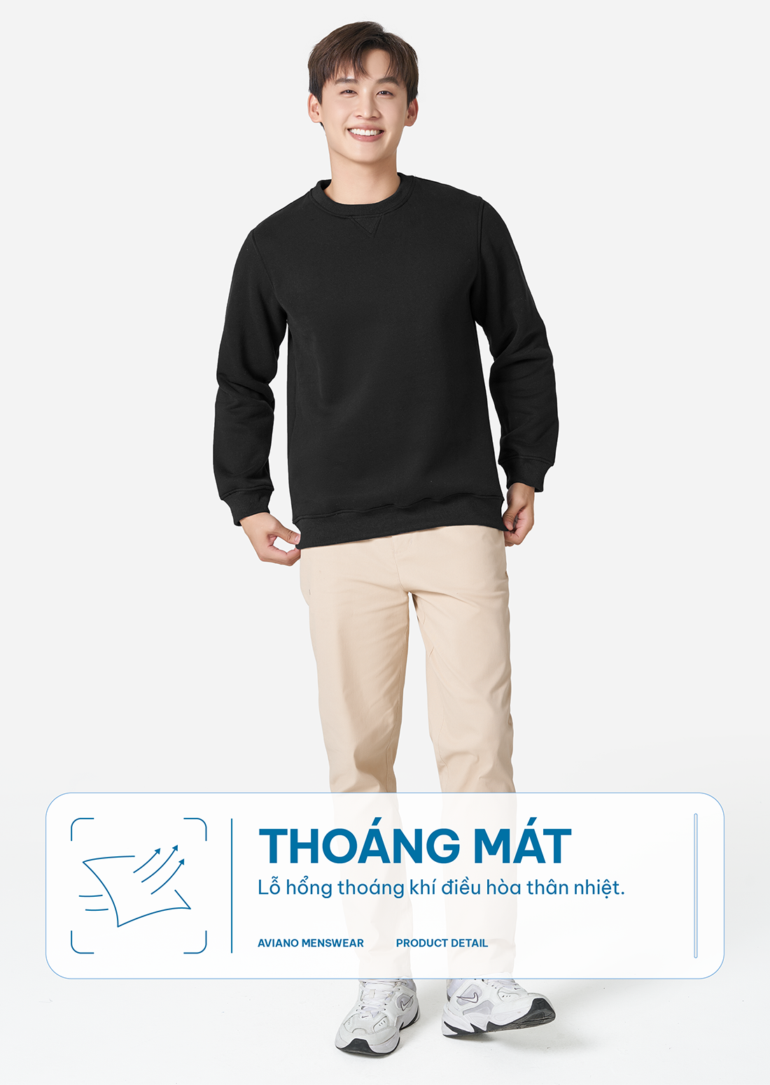 Mô tả Áo Nỉ Nam Thời Trang Trẻ Trung Chất Vải Co Dãn AVIANO - 3