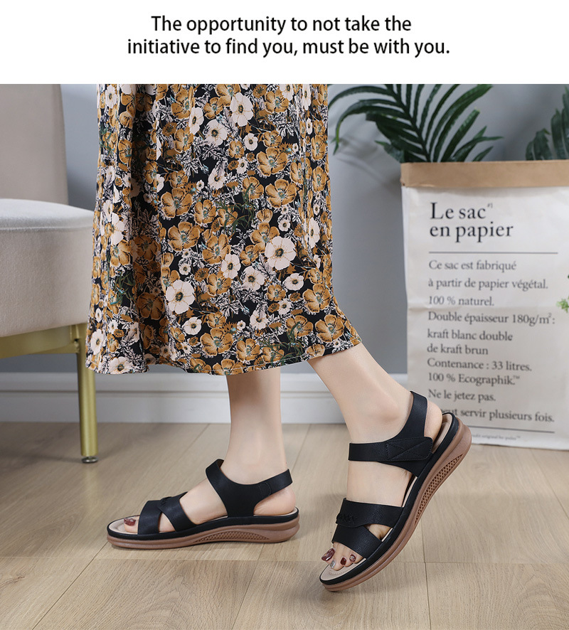 Giày Sandal Nữ Đế Bằng Da Mềm Êm Nhẹ (002) phối đồ