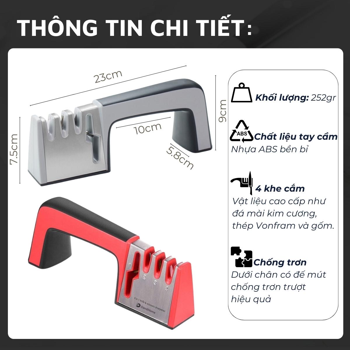 Mô tả Dụng cụ mài dao kéo đa năng 4 trong 1 DandiHome - 2