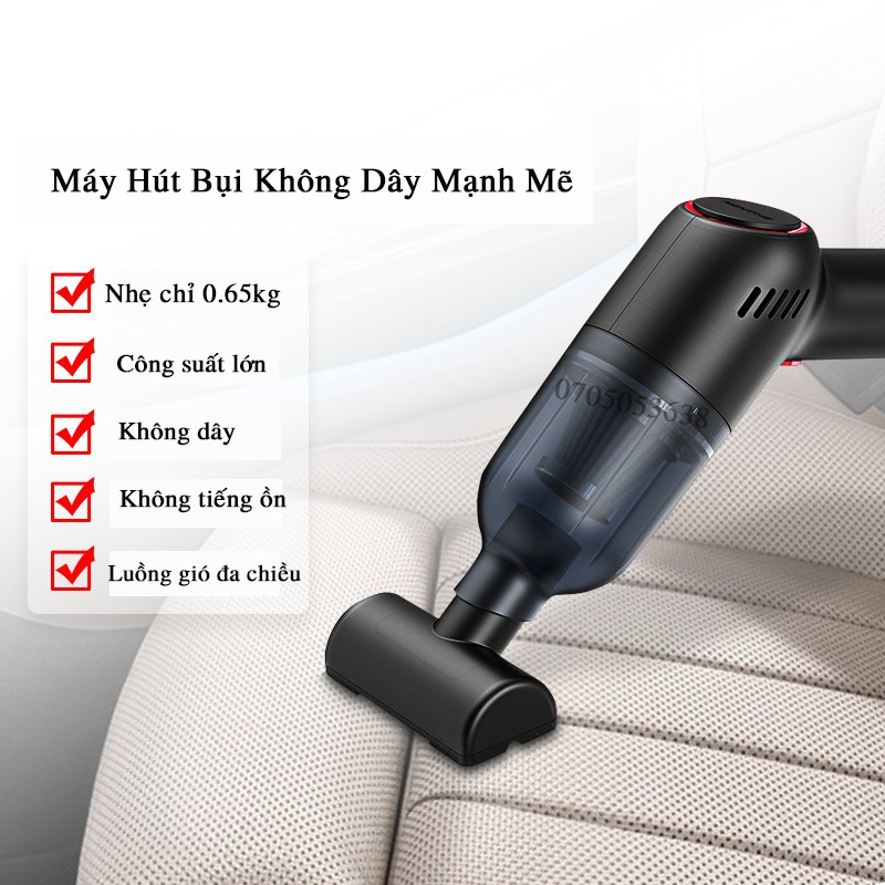 Máy hút bụi cầm tay mini, máy hút bụi giường, mày hút bụi ô tô không dây  lực hút mạnh 24000PA, hút liên tục 30P MHB01 | Shopee Việt Nam