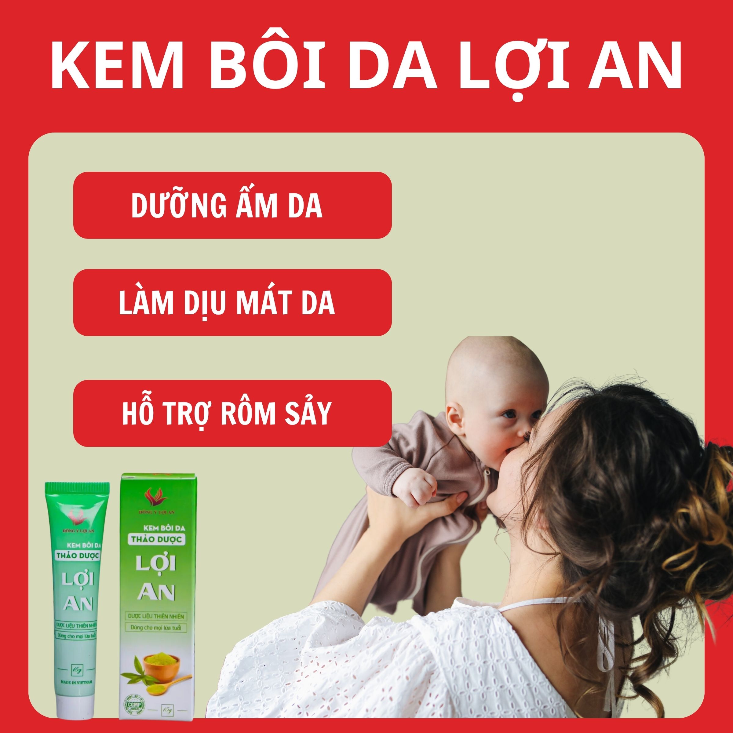 Mô tả Kem Bôi Da Lợi An Kem Dưỡng Ẩm Cho Bé Yêu COMBO2 - 2