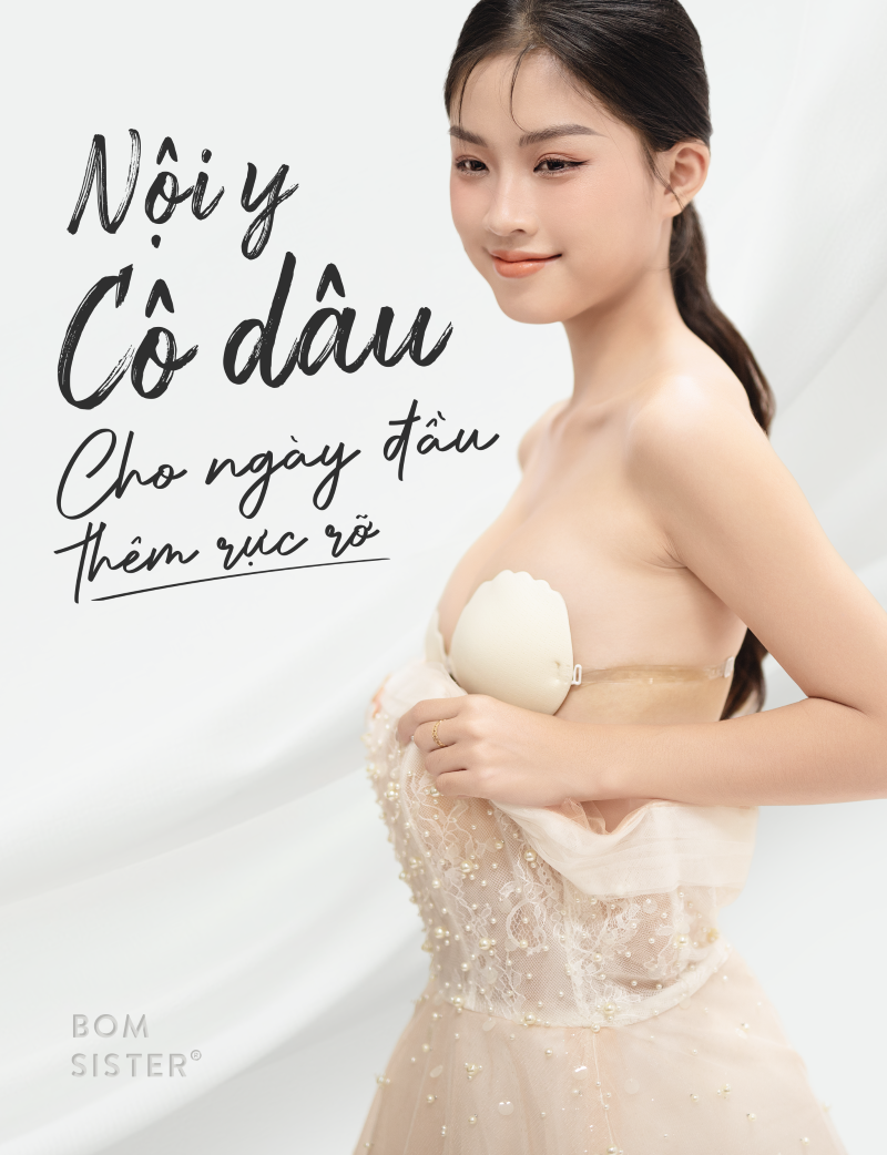 Mô tả Áo dán cài trước tạo khe, áo lót dán vải nâng ngực mút vừa kèm dây trong,chuyên mặc trang phục hở lưng BOM SISTER AD0P45 - 1