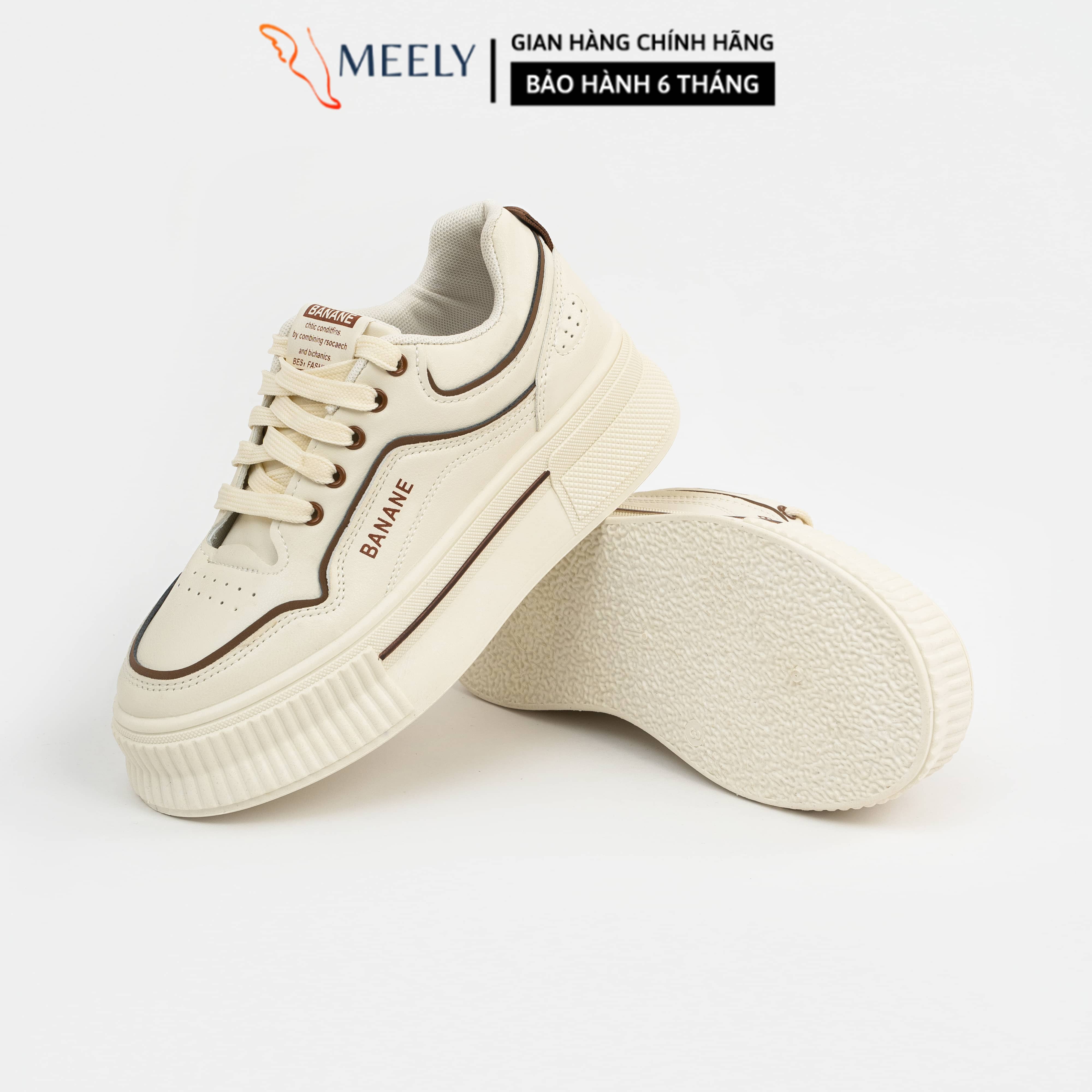 Mô tả Giày Thể Thao Nữ Trắng Độn Đế MEELY Trẻ Trung, Năng Động Chất Liệu Cao Cấp - H29 - 3