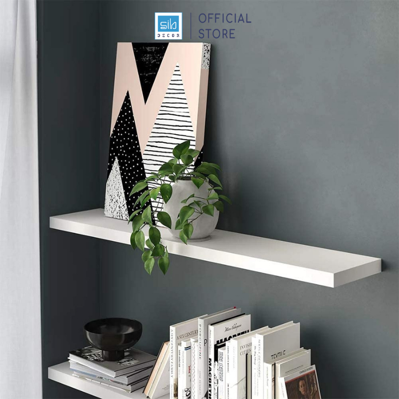 Mô tả Kệ Thanh Ngang Rộng 20cm, Gỗ Dày 25mm Treo Tường Màu Trắng SIB Decor KT005 - 2