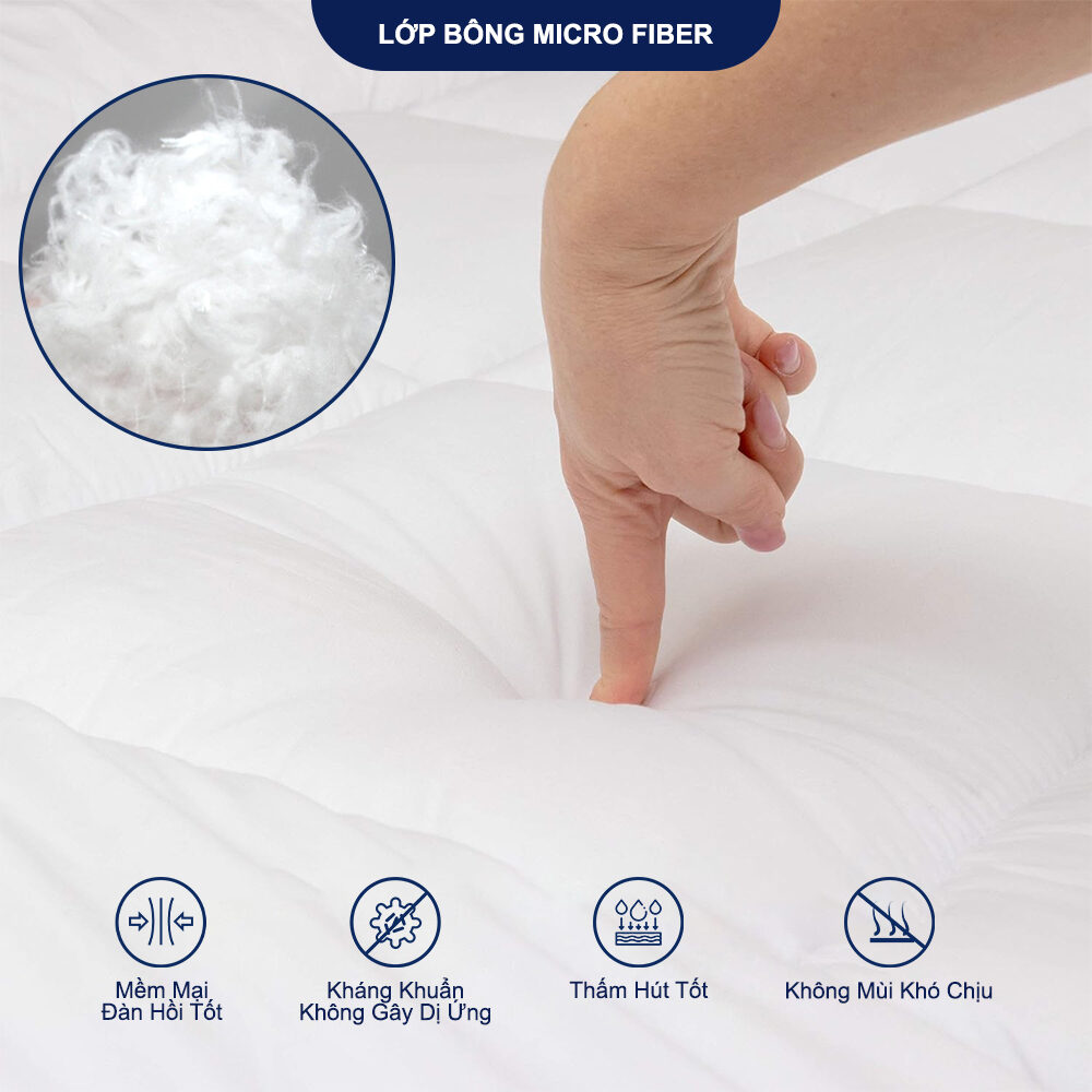 Topper Microfiber Elan Alias lông vũ nhân tạo tiêu chuẩn khách sạn dày ...
