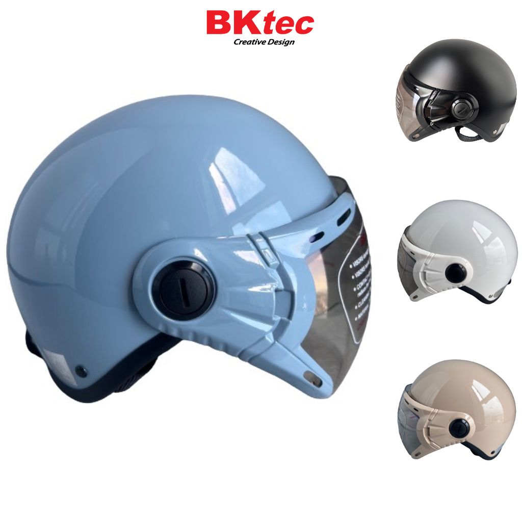 Mô tả Mũ bảo hiểm nửa đầu có kính siêu đẹp - Hàng chính hãng BKtec - BK6K - SJC - Vòng đầu 56-58cm - Bảo Hành 12 tháng - 1