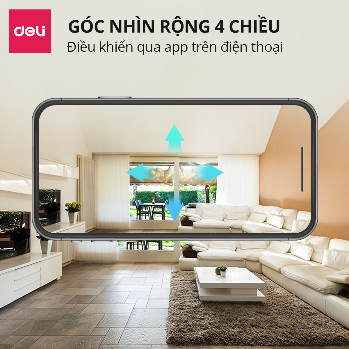 Camera WIFI IP Chính Hãng DELI ES102, Camera HD 1080P 2MP 360 Độ Giám ...