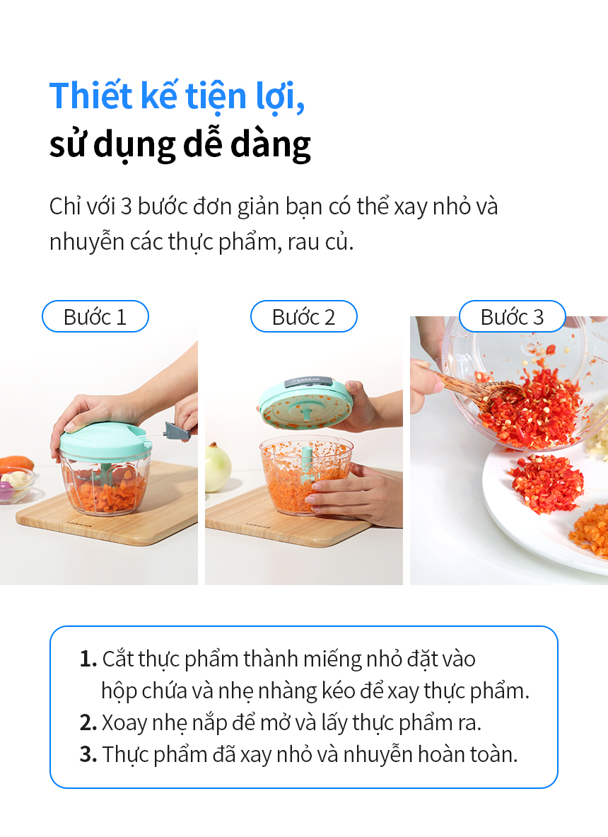 Tính năng dụng cụ xay tỏi ớt LocknLock