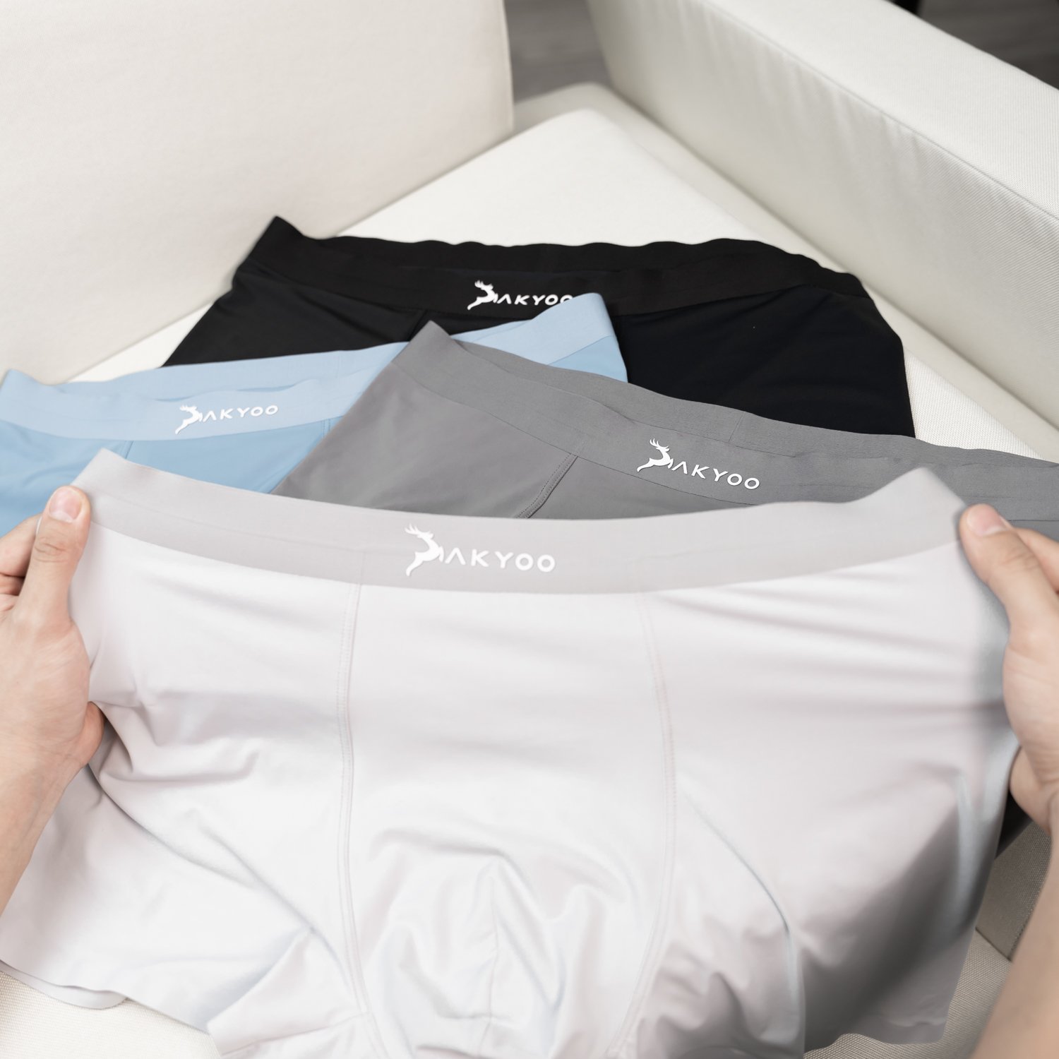 Mô tả Quần Lót Nam Boxer Bigsize Size XL Đến 6XL AKYOO ,Mỏng Nhẹ Co Giãn Thoải Mái Thông Thoáng-SIP BX DEN-GHI-NHAT-XAM-XANH - 7