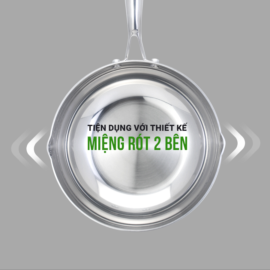 Mô tả Chảo INOX 316 Cao Cấp 3 Lớp Liền Khối Miệng Rót Zenger Size 20-24-26-28cm Chính Hãng KALPEN ĐỨC - 1