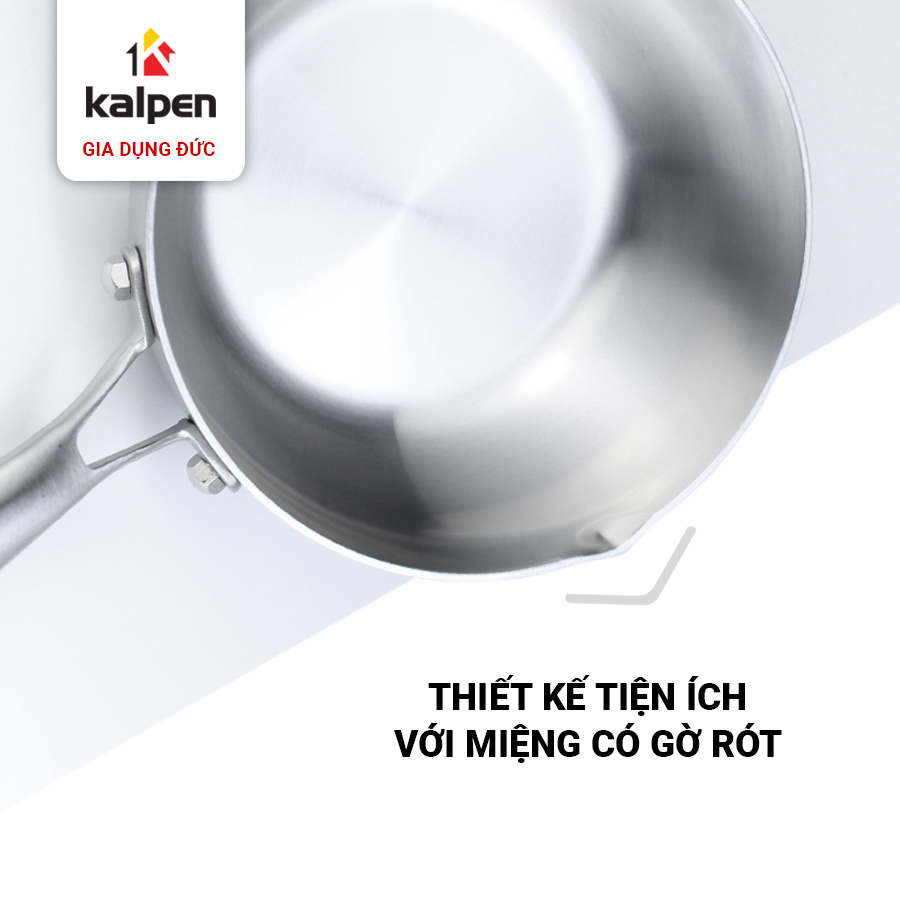 Mô tả Chảo INOX 304 Cao Cấp 5 Lớp Liền Khối Có Miệng Rót Lager Size 18-20-24-26-28cm Chính Hãng KALPEN ĐỨC - 5