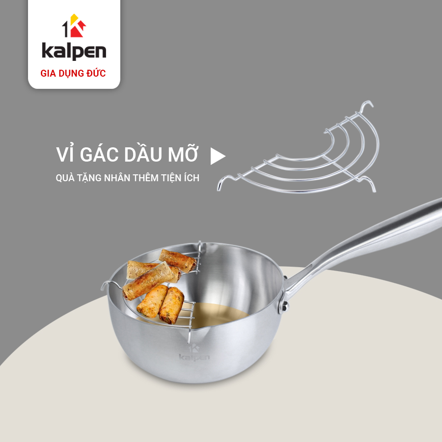 Mô tả Chảo INOX 304 Cao Cấp 5 Lớp Liền Khối Có Miệng Rót Lager Size 18-20-24-26-28cm Chính Hãng KALPEN ĐỨC - 7