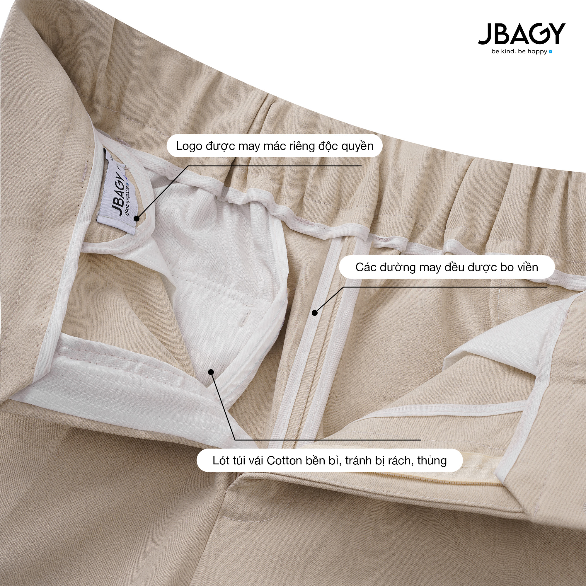 Mô tả Quần kaki nam JBAGY dáng baggy, co giãn cạp chun ẩn tinh tế - JD0103 - 4