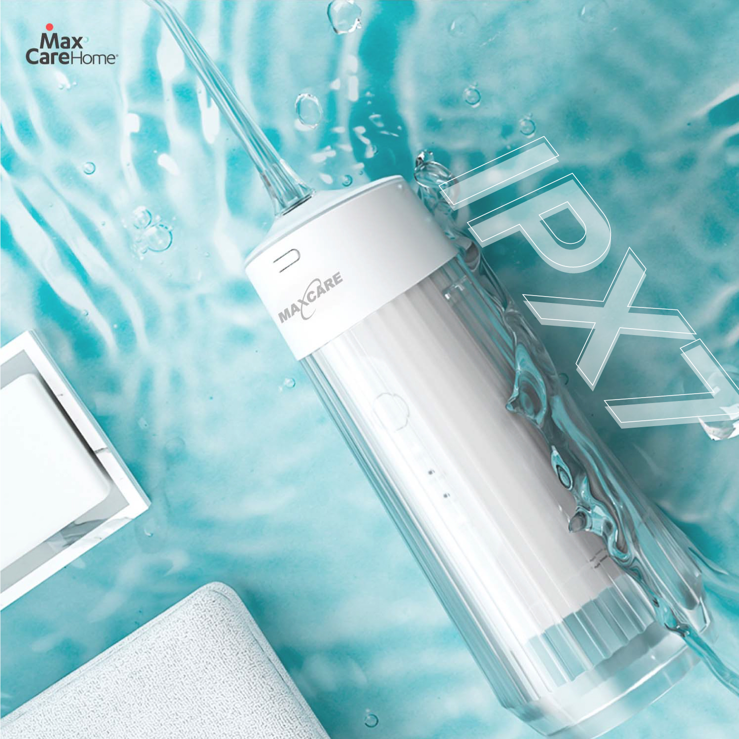 Mô tả Máy tăm nước cầm tay gấp gọn mini du lịch Maxcare UltraSonic Max456P Phun xoay 360 độ, Chống nước IPX7, dung tích 160ml - 6