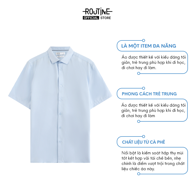 Áo Sơ Mi Nam Tay Ngắn Sợi Coffee Trơn Form Fitted - Routine ...