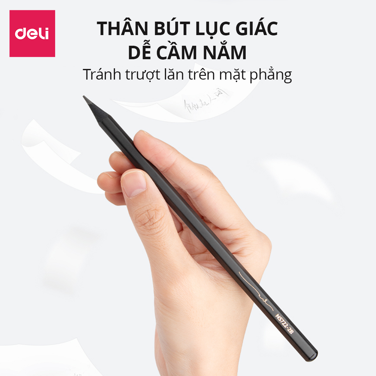 Mô tả Bút Chì 2B HB Gỗ Nusign Cao Cấp Deli - Chì Đậm Tô Trắc Nghiệm Làm Bài Kiểm Tra Nhạy Với Máy Chấm Thi Học Sinh Văn Phòng - 2